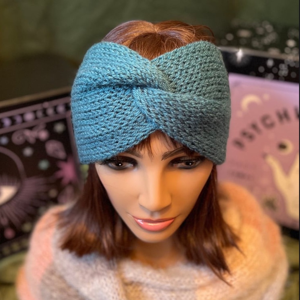 "Teal Me About It" Hand-Knit Twisted Ear Warmer